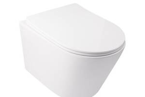 Унітаз підвісний Qtap Swan безободковий Ultra Quiet з сидінням Soft-close QT16335179W