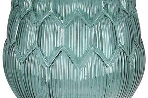 Ваза декоративная Ancient Glass Артишок Ø18х20см, зеленое стекло