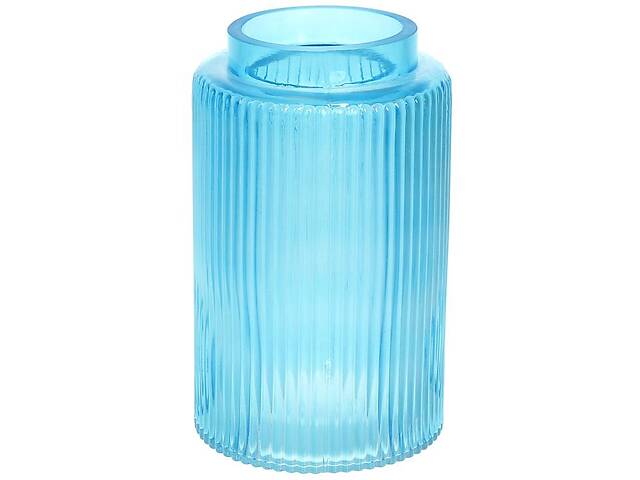 Ваза декоративная Ancient Glass 'Прозрачная Лазурь' 20х12см, ярко-голубое стекло