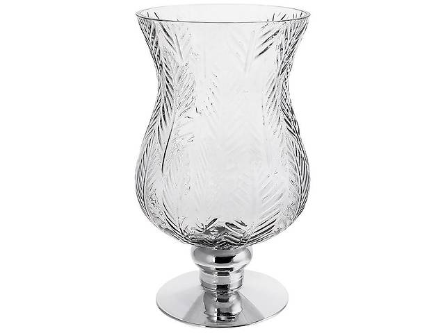 Ваза декоративная Ancient Glass Розалин 14х15х25см, серый с серебром