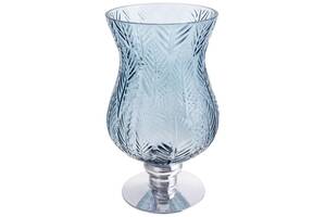 Ваза декоративная Ancient Glass Розалин 14х15х25см, синий с серебром