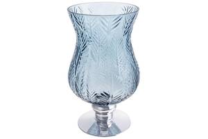 Ваза декоративная Ancient Glass Розалин 19х20х35см, синий с серебром