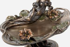 Ваза декоративная настольная Veronese Леди и цветы 28х18х18 см 1904306 бронзовое напыление Купи уже сегодня!
