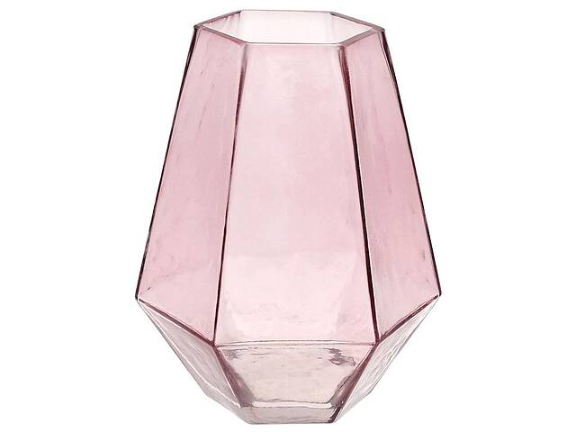 Ваза для цветов Розовое стекло 21х17см BonaDi