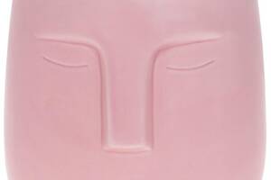 Ваза керамическая 'Illusion Лицо' 14х14х14см, матовый розовый