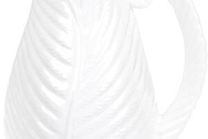 Ваза керамическая 'Лист папоротника' 27.5см, белая