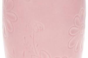 Ваза 'Розовая Ромашка' 12.5х12.5х21.8см керамическая розовая