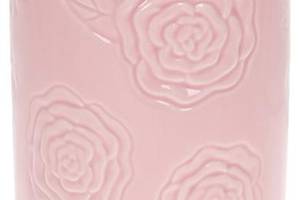 Ваза 'Розовая Роза' 12.1х12х21.9см керамическая розовая