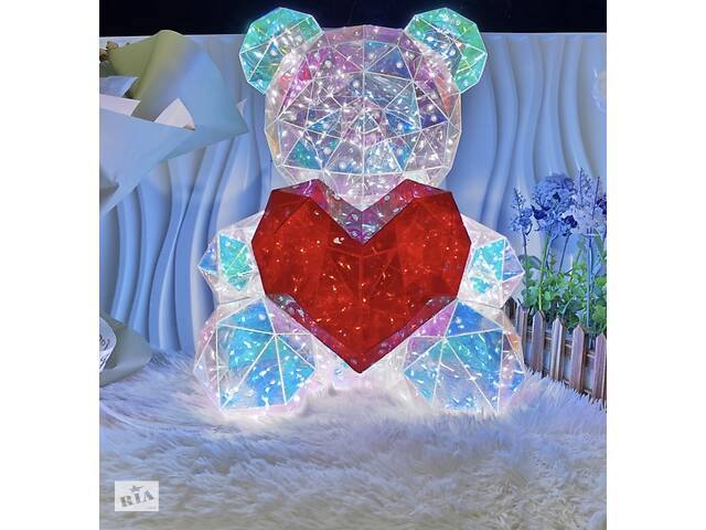 Ведмедик Love Bear голографічний 3D
