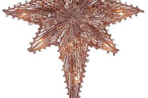 Верхушка для елки 'Звездочка' 40x20см с LED-подсветкой, цвета розового золота