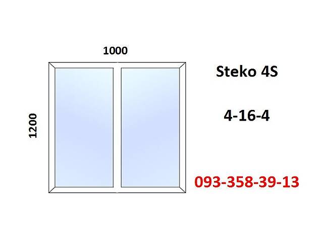 Вікно пластикове 1000x1200 глухе (металопластикове) за 7-14 днів.