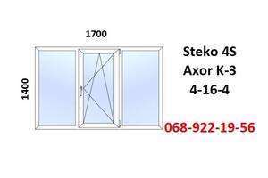 Окно пластиковое 1700x1400 открывающее (металлопластиковое) за 7-14 дней.