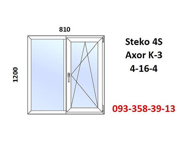 Вікно пластикове 810x1200 відкривне (металопластикове) за 7-14 днів.