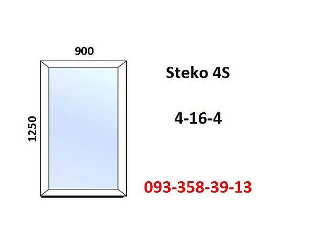 Вікно пластикове 900x1250 (металопластикове) за 7-14 днів.