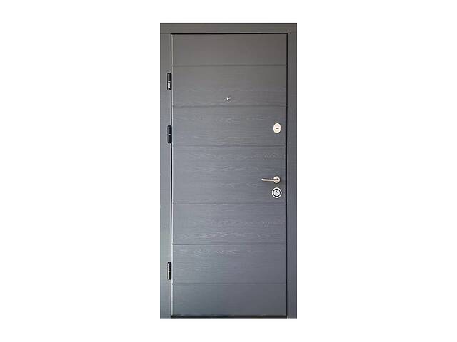 Входная дверь Министерство дверей 2050х960 мм Дуб грифель горизонт/Дуб пломбир горизонт (ПК-202 элит L)