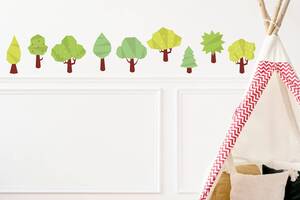 Виниловая интерьерная наклейка декор на стену обои и другие поверхности 'Деревья. Зеленые деревья' Кавун 100х60 см