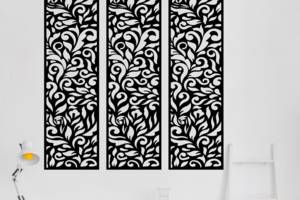 Виниловая интерьерная наклейка декор на стену Растительный орнамент Кавун черный 60х60 см