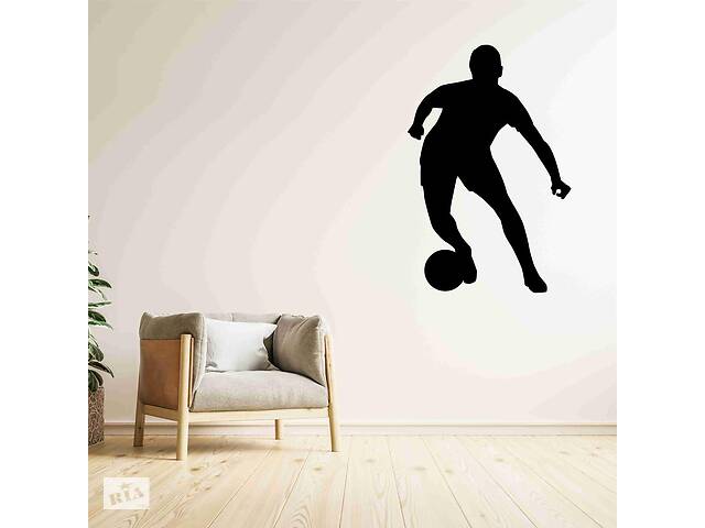 Виниловая интерьерная наклейка декор на стену и обои для мальчика 'Футбол. Футболист ведет мяч' Кавун 100х80 см