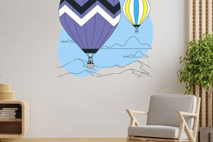 Виниловая интерьерная наклейка декор на стену и обои в детскую комнату 'Два воздушных шара' Кавун 100х100 см