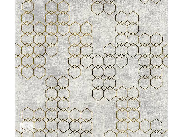 Вінілові шпалери на флізеліновій основі A.S.Creation New Walls 37424-4 Сірий-Золотий
