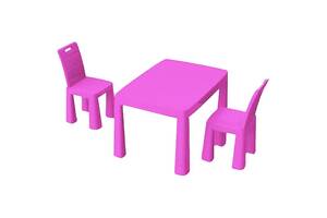 Игровой набор Doloni Стол и два стула розовый (04680/3)