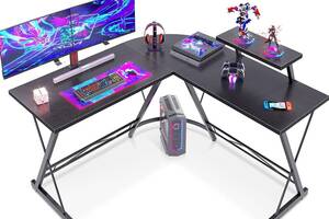 Игровой стол компьютерный угловой Urbankit с полкой в стиле лофт для геймеров