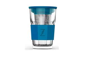 Заварник-стакан с силиконовой защитой и ситечком ZestGlass 415 мл blue DP83527 Pasabahce