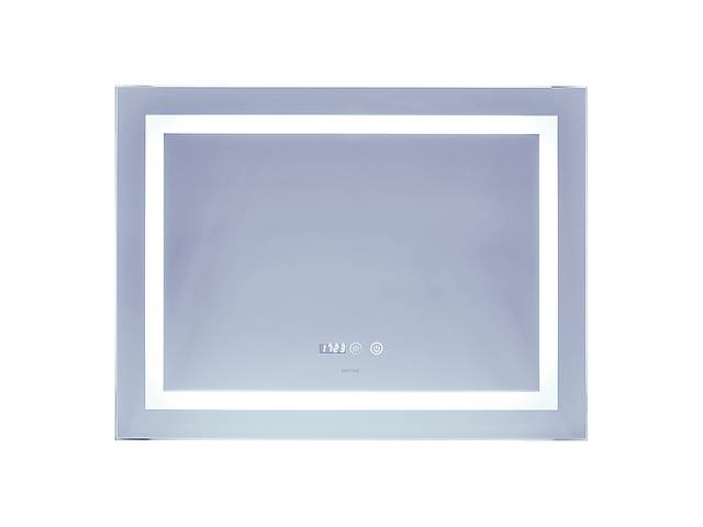 Зеркало Mixxus Warm MR02-80x60 (часы, LED-подсветка, антизапотевание) (MI6004)