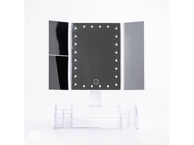 Зеркало настольное Lugi тройное с LED подсветкой для макияжа сенсорное (HP072CY036)
