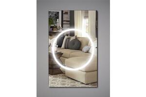 Зеркало с кольцевой передней LED подсветкой без рамы Turister Omega 70*70 (Omg7070)