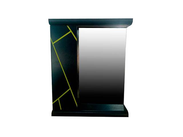 Зеркало с полками Mikola-M Plastic 2.1 Антрацит grey yellow левый 60 см