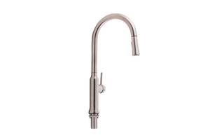 Змішувач для кухні Qtap Baruska з висувним виливом QTBAR9137103UN Brushed Nickel PVD