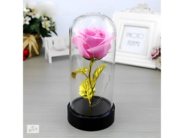 Троянда в колбі з LED Маленька N54 Рожева та Червона