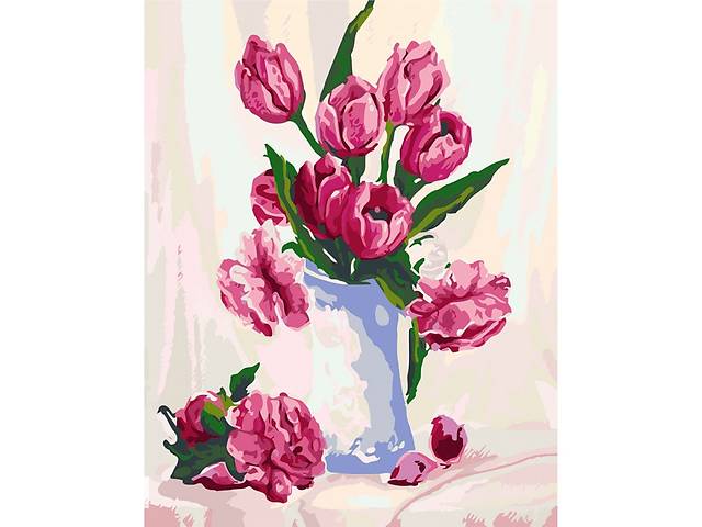 Картина по номерам. Цветы 'Нежность в вазе' KHO2912, 40х50 см