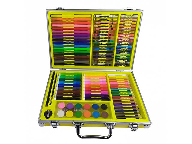Детский набор для творчества и рисования MK 2454 в чемодане (Желтый)