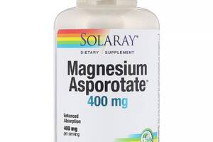 Аспартат Магния, Magnesium Asporotate, Solaray, 400 мг, 180 Капсул