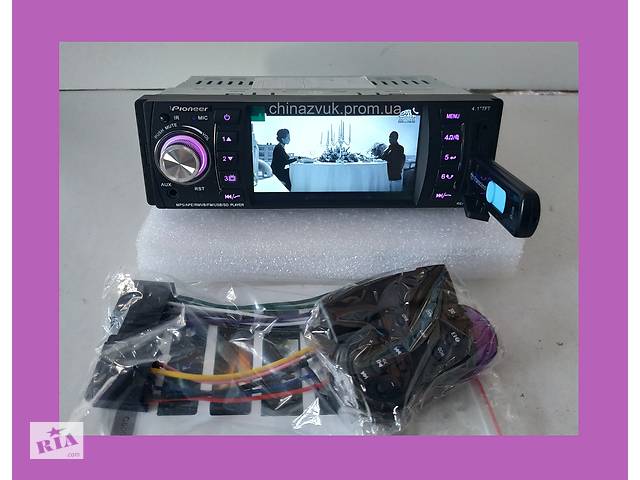 Автомагнитола Pioneer 4124B Bluetooth - 4,1' LCD TFT USB+SD DIVX/MP4/MP3 + ПУЛЬТ НА РУЛЬ