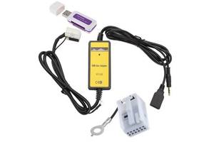 USB AUX MP3 Адаптер для штатных магнитол Skoda, Volkswagen, Audi, Seat 12 pin Шкода, Ауди, Сеат, Фол