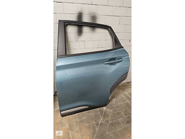 Б/у Дверь задняя левая Hyundai Kona 2016-2021 голая голубая - Фото 3