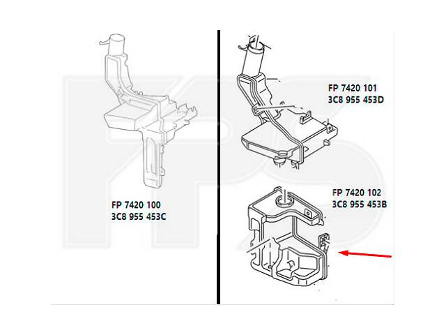 Бачок омивача для Volkswagen Passat CC 2008-2012