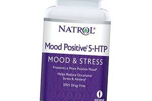 5-гідрокситриптофан для нервової системи та настрою, Mood Positive 5-HTP, Natrol 50таб (72358015)