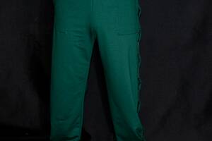 Адаптивные штаны при травмировании ног трикотаж темно зеленые Купи уже сегодня!