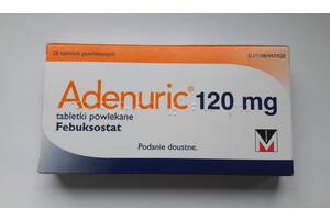 Adenuric 120 мг 28шт аденурік аденурик 120 фебуксостат від подагри