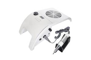 Аппарат для маникюра Max Manicure 858-8C 3 в 1 вытяжка лампа 40Вт фрезер 25000 об/мин Белый (858-8C)