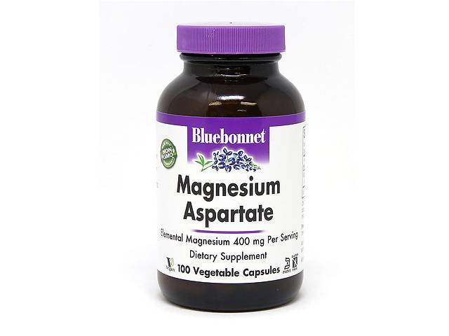 Аспартат магния 400 мг Bluebonnet Nutrition 100 вегетарианских капсул