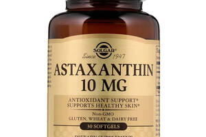 Астаксантин Solgar Astaxanthin 10 мг 30 желатиновых капсул (SOL36204)