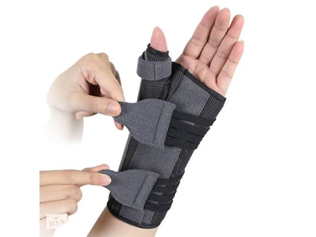 Бандаж на запястье и суставы большого пальца с анатомическими шинами Ortop EH-403 на левую руку M
