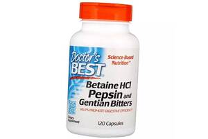 Betaine HCI Pepsin & Gentian Bitters Doctor's Best 120капс (72327009)