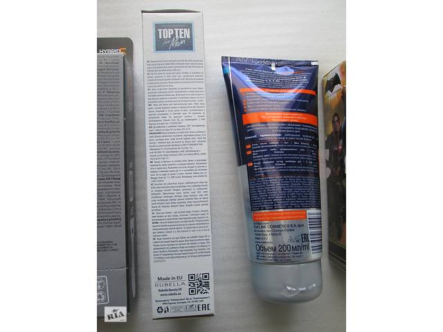 BIC Flex 5 Hybrid, TOP TEN Shaving Cream, EVELINE CREAM-GEL FOR MEN, лосьйон - Фото 6