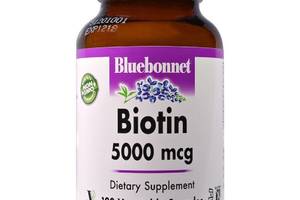 Биотин (B7) 5000 мкг Bluebonnet Nutrition 120 вегетарианских капсул